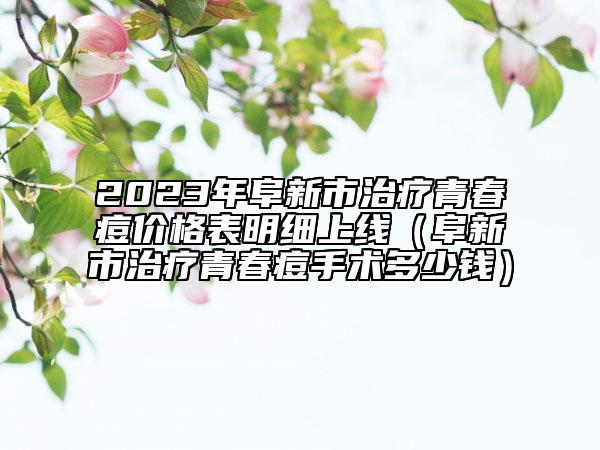 2023年阜新市治疗青春痘价格表明细上线（阜新市治疗青春痘手术多少钱）