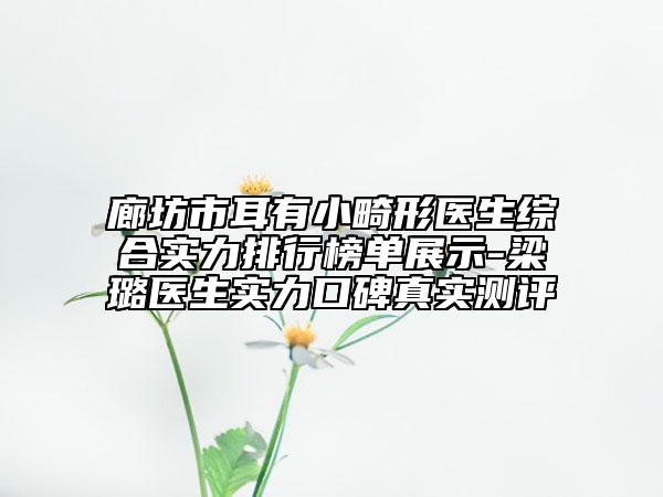 廊坊市耳有小畸形医生综合实力排行榜单展示-梁璐医生实力口碑真实测评