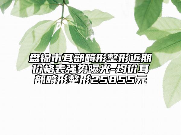 盘锦市耳部畸形整形近期价格表强势曝光-均价耳部畸形整形25855元