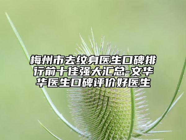 梅州市去纹身医生口碑排行前十佳强大汇总-文华华医生口碑评价好医生