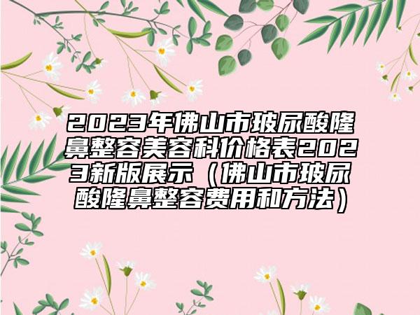 2023年佛山市玻尿酸隆鼻整容美容科价格表2023新版展示（佛山市玻尿酸隆鼻整容费用和方法）