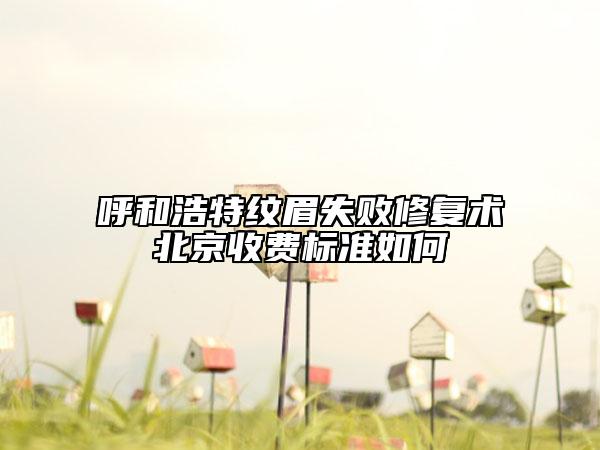 呼和浩特纹眉失败修复术北京收费标准如何