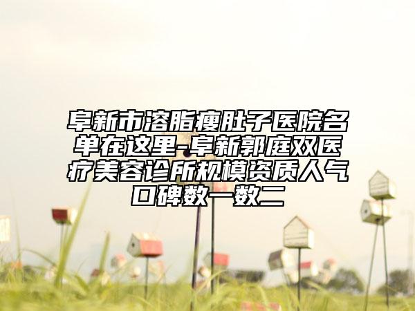 阜新市溶脂瘦肚子医院名单在这里-阜新郭庭双医疗美容诊所规模资质人气口碑数一数二
