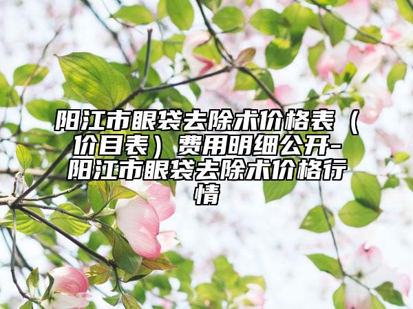 阳江市眼袋去除术价格表（价目表）费用明细公开-阳江市眼袋去除术价格行情