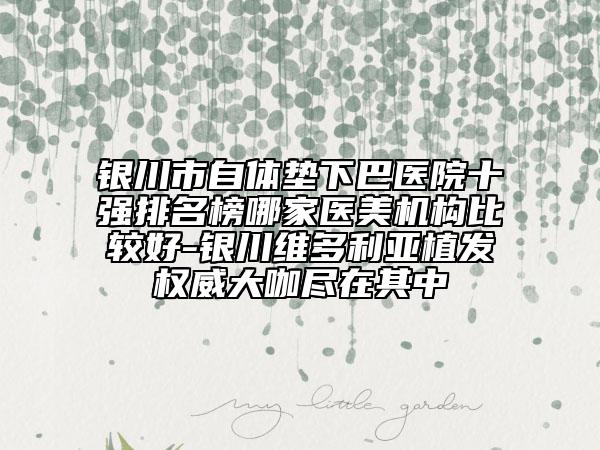 银川市自体垫下巴医院十强排名榜哪家医美机构比较好-银川维多利亚植发权威大咖尽在其中