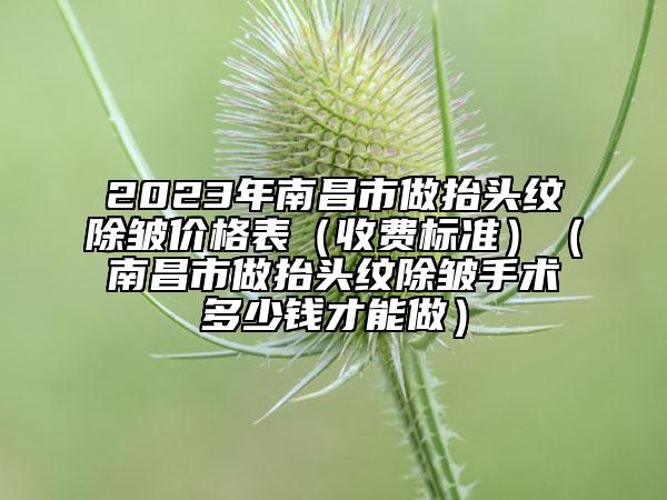 2023年南昌市做抬头纹除皱价格表（收费标准）（南昌市做抬头纹除皱手术多少钱才能做）