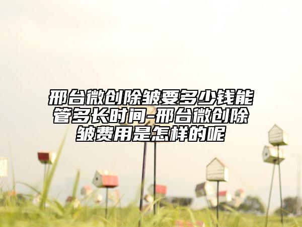 邢台微创除皱要多少钱能管多长时间-邢台微创除皱费用是怎样的呢