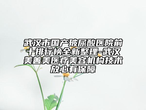 武汉市国产玻尿酸医院前十排行榜全新整理-武汉美善美医疗美容机构技术放心有保障