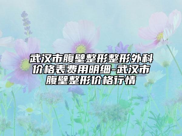 武汉市腹壁整形整形外科价格表费用明细-武汉市腹壁整形价格行情
