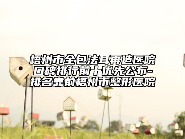 梧州市全包法耳再造医院口碑排行前十优先公布-排名靠前梧州市整形医院