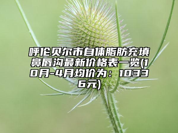 呼伦贝尔市自体脂肪充填鼻唇沟最新价格表一览(10月-4月均价为：10336元)