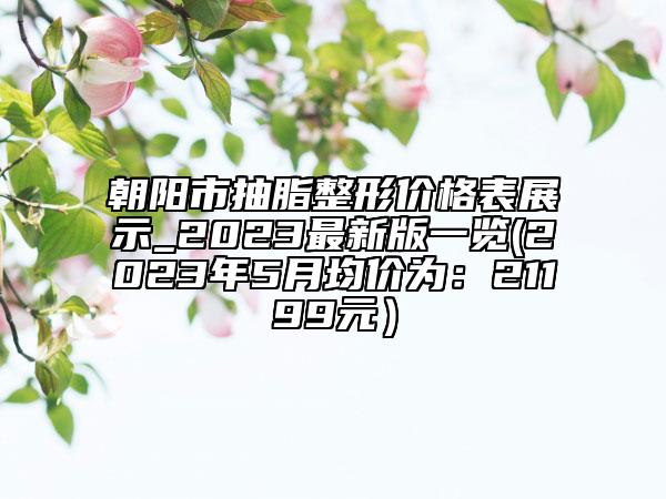 朝阳市抽脂整形价格表展示_2023最新版一览(2023年5月均价为：21199元）