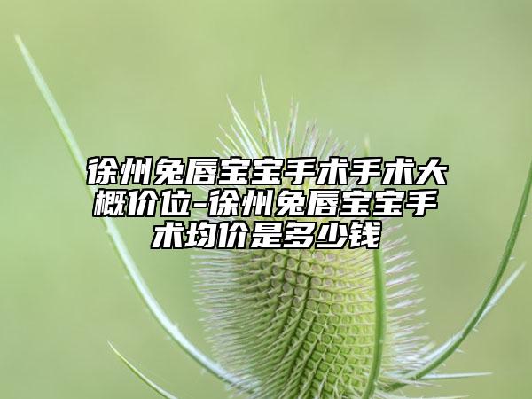 徐州兔唇宝宝手术手术大概价位-徐州兔唇宝宝手术均价是多少钱