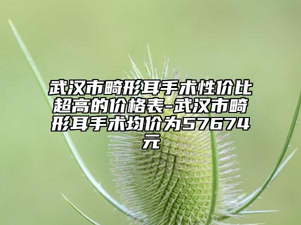 武汉市畸形耳手术性价比超高的价格表-武汉市畸形耳手术均价为57674元