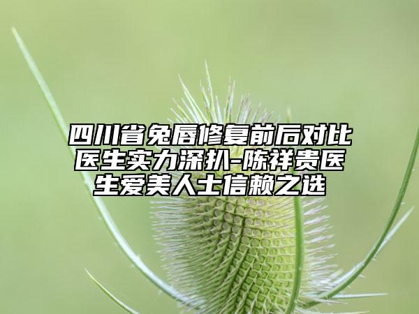 四川省兔唇修复前后对比医生实力深扒-陈祥贵医生爱美人士信赖之选