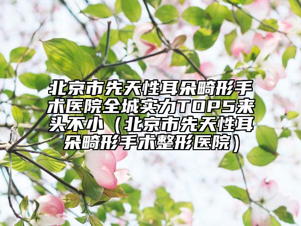 北京市先天性耳朵畸形手术医院全城实力TOP5来头不小（北京市先天性耳朵畸形手术整形医院）