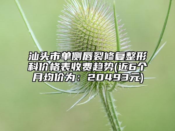 汕头市单侧唇裂修复整形科价格表收费趋势(近6个月均价为：20493元)