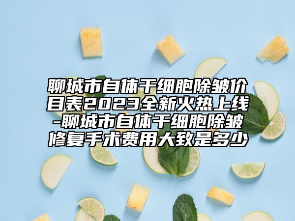 聊城市自体干细胞除皱价目表2023全新火热上线-聊城市自体干细胞除皱修复手术费用大致是多少