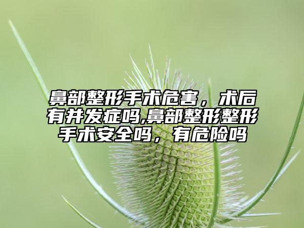 鼻部整形手术危害，术后有并发症吗,鼻部整形整形手术安全吗，有危险吗