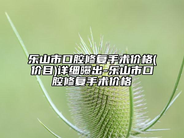 乐山市口腔修复手术价格(价目)详细曝出-乐山市口腔修复手术价格