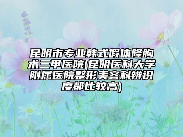 昆明市专业韩式假体隆胸术三甲医院(昆明医科大学附属医院整形美容科辨识度都比较高)