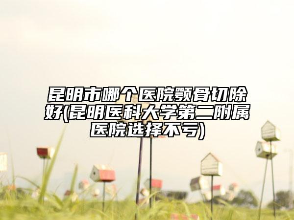 昆明市哪个医院颚骨切除好(昆明医科大学第二附属医院选择不亏)