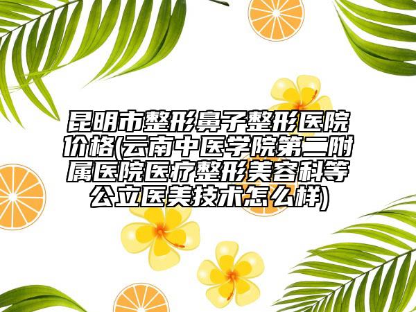 昆明市整形鼻子整形医院价格(云南中医学院第二附属医院医疗整形美容科等公立医美技术怎么样)