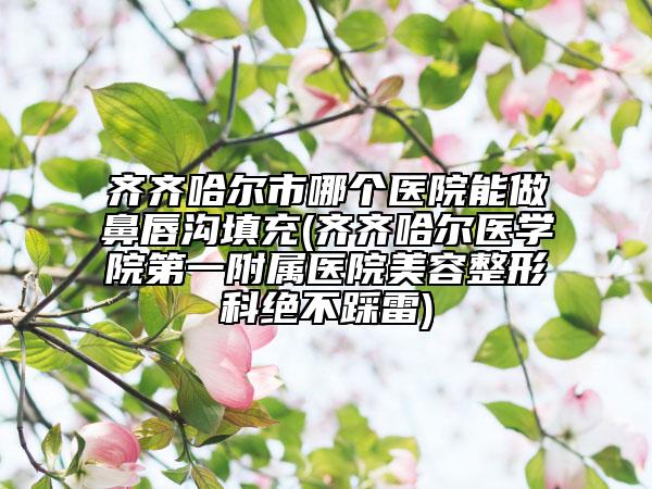 齐齐哈尔市哪个医院能做鼻唇沟填充(齐齐哈尔医学院第一附属医院美容整形科绝不踩雷)