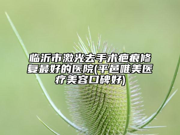 临沂市激光去手术疤痕修复最好的医院(平邑唯美医疗美容口碑好)
