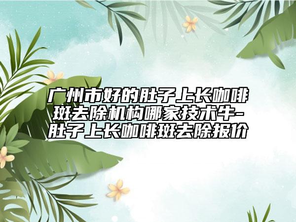 广州市好的肚子上长咖啡斑去除机构哪家技术牛-肚子上长咖啡斑去除报价