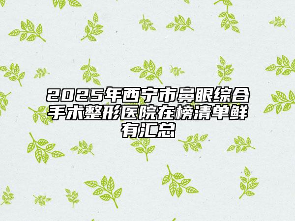 2025年西宁市鼻眼综合手术整形医院在榜清单鲜有汇总