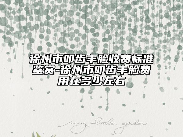 徐州市叩齿丰脸收费标准鉴赏-徐州市叩齿丰脸费用在多少左右