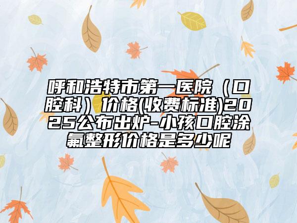 呼和浩特市第一医院（口腔科）价格(收费标准)2025公布出炉-小孩口腔涂氟整形价格是多少呢