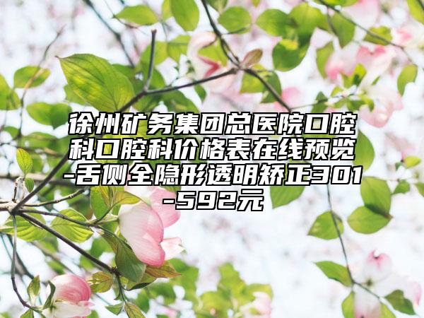 徐州矿务集团总医院口腔科口腔科价格表在线预览-舌侧全隐形透明矫正301-592元