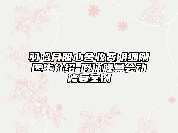 羽晗月照心舍收费明细附医生介绍-假体隆鼻会动修复案例