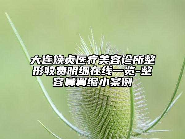 大连焕贞医疗美容诊所整形收费明细在线一览-整容鼻翼缩小案例