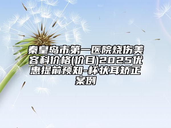 秦皇岛市第一医院烧伤美容科价格(价目)2025优惠提前预知-杯状耳矫正案例