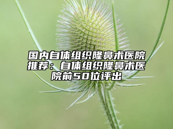 国内自体组织隆鼻术医院推荐：自体组织隆鼻术医院前50位评出