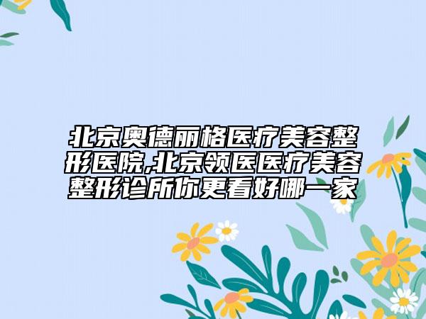 北京奥德丽格医疗美容整形医院,北京领医医疗美容整形诊所你更看好哪一家