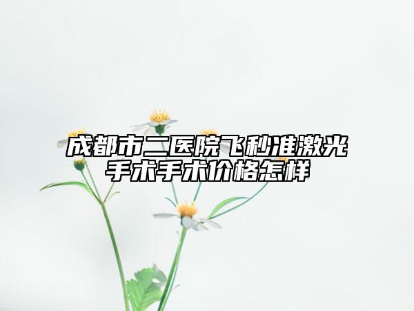 成都市二医院飞秒准激光手术手术价格怎样