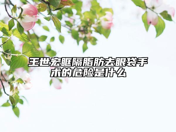 王世宏眶隔脂肪去眼袋手术的危险是什么