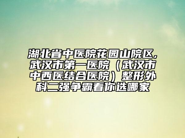 湖北省中医院花园山院区,武汉市第一医院（武汉市中西医结合医院）整形外科二强争霸看你选哪家