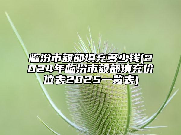 临汾市额部填充多少钱(2024年临汾市额部填充价位表2025一览表)