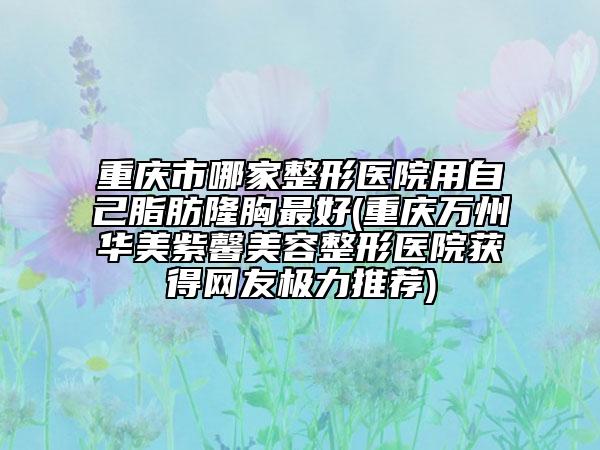 重庆市哪家整形医院用自己脂肪隆胸最好(重庆万州华美紫馨美容整形医院获得网友极力推荐)