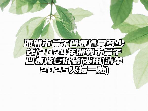 邯郸市鼻子凹痕修复多少钱(2024年邯郸市鼻子凹痕修复价格(费用)清单2025火爆一览)