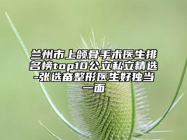 兰州市上颌骨手术医生排名榜top10公立私立精选-张选奋整形医生好独当一面