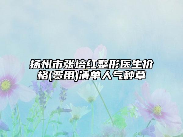 扬州市张培红整形医生价格(费用)清单人气种草