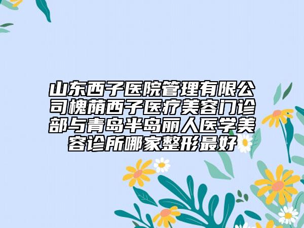 山东西子医院管理有限公司槐荫西子医疗美容门诊部与青岛半岛丽人医学美容诊所哪家整形最好