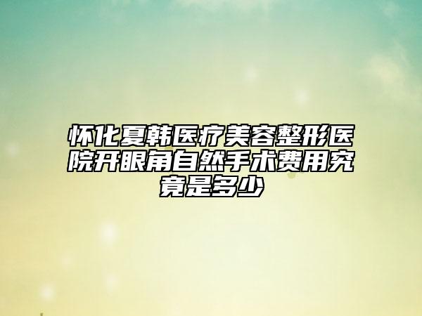 怀化夏韩医疗美容整形医院开眼角自然手术费用究竟是多少
