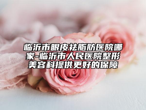 临沂市眼皮祛脂肪医院哪家-临沂市人民医院整形美容科提供更好的保障